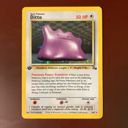 Pokemon Ditto 3/62 Fossil 1st Edition Holo 1999-2000 WOTC - Image 1