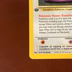 Pokemon Ditto 3/62 Fossil 1st Edition Holo 1999-2000 WOTC - Image 3