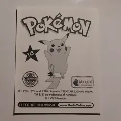 Pokemon - Zapdos - Topps Merlin Sticker - Series 1 - #145/240 - 1999 - Image 2