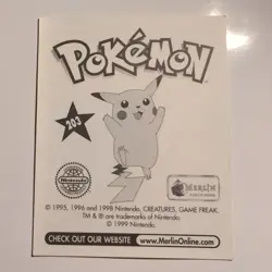 Pokemon - Articuno - Topps Merlin Sticker - Series 1 - #203/240 - 1999 - Image 2