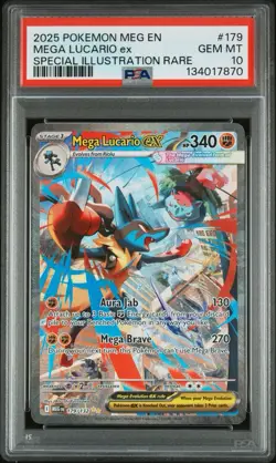PSA 10 Mega Lucario ex 179/132 SIR ME1 Pokemon TCG Mega Evolution - Image 1