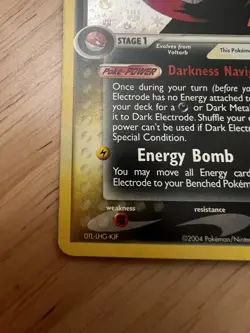 Pokemon Dark Electrode 4/109 EX Team Rocket Returns Reverse Holo Rare MP - Image 5