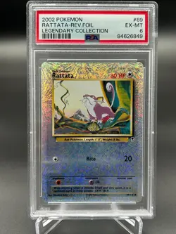 2002 POKEMON RATTATA 89/110 REVERSE HOLO LEGENDARY COLLECTION PSA 6 - Image 1