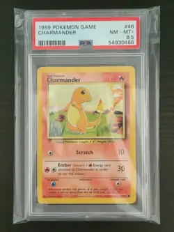 PSA 8.5 Charmander Common 1999 Pokemon Game Base Set Unlimited #46 NM-MT+ - Image 1
