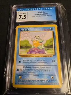 Squirtle #63/102 (1999 Base Set) - CGC 7.5 - Pokemon - EN - Image 1