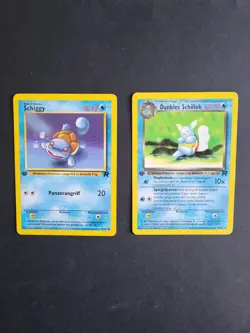 Pokemon Karten Sammlung Starter Schiggy Schillok 1. Edition Rocket - Excellent - Image 1