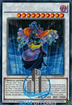 Yugioh Loki, Lord of the Aesir Secret Rare 1st Edition LC5D-EN190 - Image 3