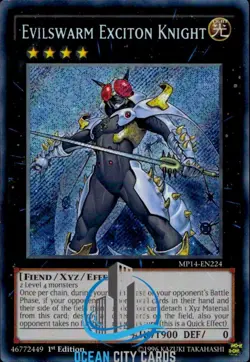Yugioh MP14-EN224 Evilswarm Exciton Knight Secret Rare 1st Edition - Image 1