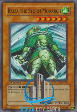 Yugioh Super Rare Raiza The Storm Monarch FOTB-EN026 1st Edition NM - Image 1