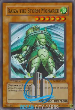 Yugioh Super Rare Raiza The Storm Monarch FOTB-EN026 1st Edition NM - Image 3