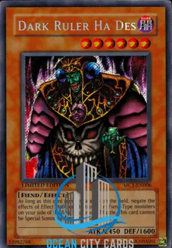 Yugioh Dark Ruler Ha Des MC1-EN006 Secret Rare Near Mint Limited Edition - Image 1