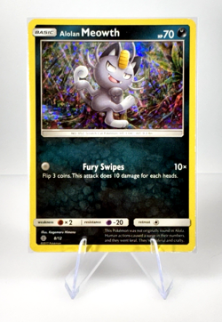 2017 Pokemon Alolan Meowth 8/12 McDonald's Promo Holo Card - Image 1