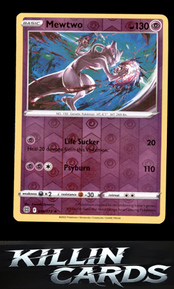Reverse Holofoil Mewtwo 056/172 Pokemon Rare SWSH09: Brilliant Stars Card NM - Image 1