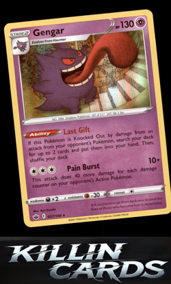 Gengar 057/198 Pokemon Holo Rare SWSH06: Chilling Reign Card NM - Image 1