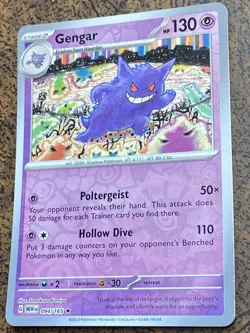 Gengar 094/165 SV 151 Rare Reverse Holo Pokemon Card - Image 1