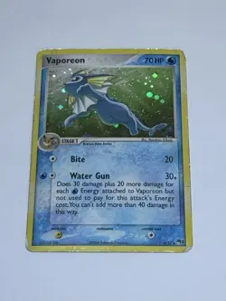 Vaporeon 6/17 POP Series 3 Promo Pokemon Card TCG Holo Foil Rare A 2006 - Image 1