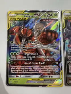 Pokemon TCG Tag Team GX Lot of 2 Cards (Pheromosa/Buzzwole / Naganadel/Guzzlord) - Image 2