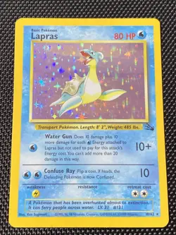 Lapras 10/62 Fossil Holo Pokemon Card - Image 1