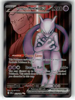 Team Rocket's Mewtwo ex 213/182 SV10: Destined Rivals NM Pokemon Card TCG - Image 1