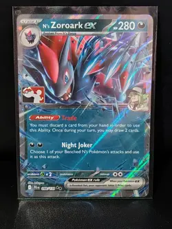 N's Zoroark Ex Prize Pack Series 7 Promo Pokemon Card NM Stamp - Image 1