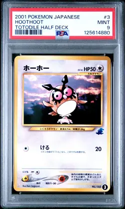 Pokemon Card Hoothoot No. 163 3 Totodile Half Deck 2001 PSA 9 MINT - Image 1
