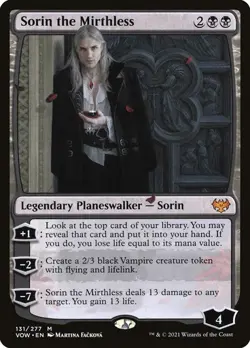 ** Sorin the Mirthless ** [NM] Innistrad: Crimson Vow MTG Mythic Planeswalker - Image 1