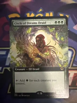 1x - Circle of Dreams Druid -EXTENDED ART #383 - Forgotten Realms - NM MTG Owl - Image 1