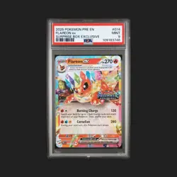 2025 Pokemon Pre En-Prismatic Evolutions Flareon Ex 014 PSA 9 Surprise Box Promo - Image 1