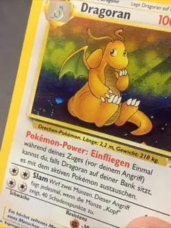 Pokemon TCG Dragoran Holo Rare Unlimited Swirl Fossil 4/62 WOTC German VTG NM - Image 3