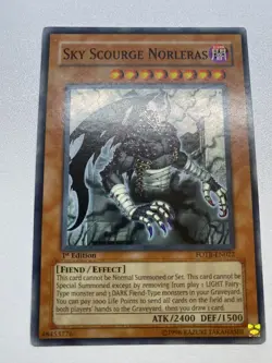Yugioh Sky Scourge Norleras Super Rare 1st Edition FOTB-EN022 HP - Image 1