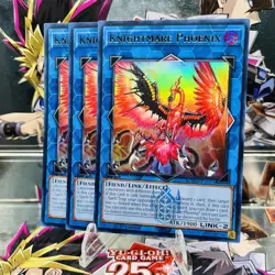 3x Yugioh Playset Knightmare Phoenix BLMM-EN091 Ultra Rare 1st Ed Near Mint - Image 1