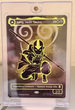 Aang, Swift Savior (Borderless) (Neon Ink Foil) Avatar: The Last Airbender Foil - Image 2