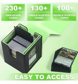 Deck Box for MTG Commander Deck, Fits 100+ Cards, Magnetic Card Box Organizer wi - Image 4