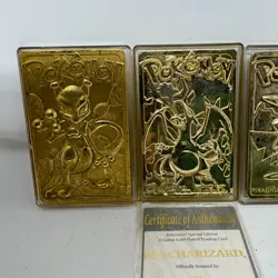 Set Of 5 23K Gold Plated Pokemon Card Vtg 1999 Burger King - Image 2