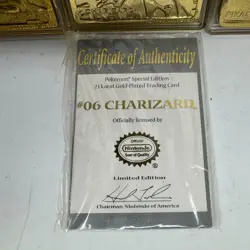 Set Of 5 23K Gold Plated Pokemon Card Vtg 1999 Burger King - Image 5