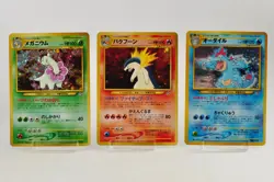 Pokemon card Meganium Typhlosion Feraligatr No.154 157 160 Japanese MP LP Swirl - Image 1
