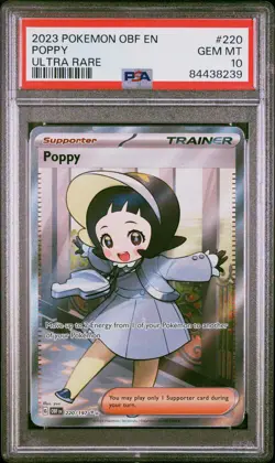 2023 Pokemon Scarlet and Violet Obsidian Flames Poppy #220 PSA 10 - Image 1
