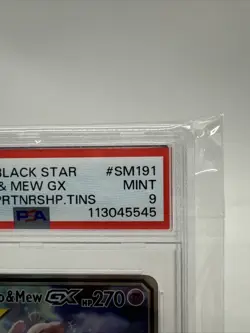 2019 POKEMON SM BLACK STAR PROMO #SM191 FULL ART/MEWTWO & MEW GX PSA 9 Mint - Image 3