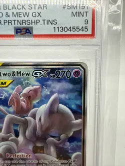 2019 POKEMON SM BLACK STAR PROMO #SM191 FULL ART/MEWTWO & MEW GX PSA 9 Mint - Image 5