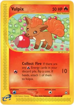 Vulpix - 116 - Aquapolis (AQ) 2002 - Pokemon - English - E-Reader - Image 1