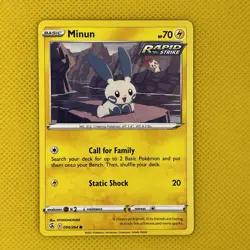 Minun 090/264 Basic Fusion Strike 2021 Pokemon Card NM - Image 1
