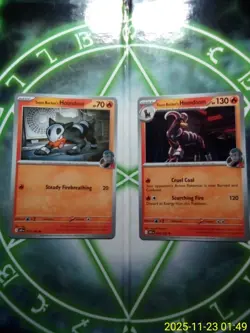 Team Rocket's Houndoom 191/182 Sv10: Illustration Rare Holo Plus 2 Pokemon Cards - Image 3