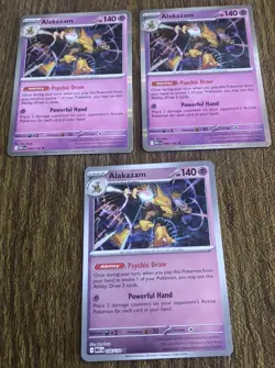 Pokemon Mega Evolution Alakazam 056/132 Reverse Holo & Holo Lot Of 3 - Image 1