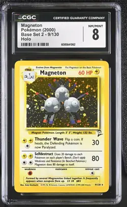 CGC 8 Magneton 2000 Base Set 2 9/130 Holo Pokemon Card - Image 1