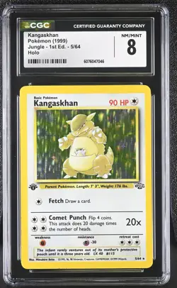 CGC 8 Kangaskhan 1999 Jungle 1st Edition 5/64 Holo Pokemon Card - Image 1