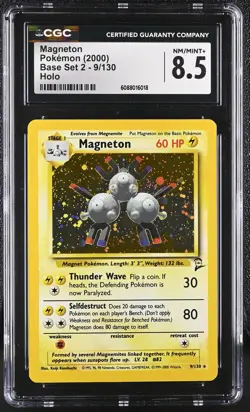 CGC 8.5 Magneton 2000 Base Set 2 9/130 Holo Pokemon Card - Image 1