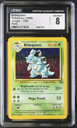 CGC 8 Nidoqueen 1999 Jungle 7/64 Holo Pokemon Card - Image 1