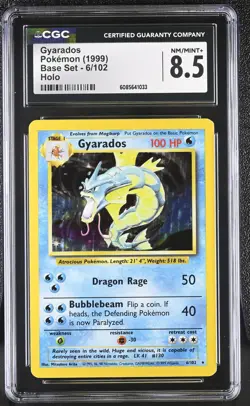CGC 8.5 Gyarados 1999 Base Set 6/102 Holo Pokemon Card - Image 1