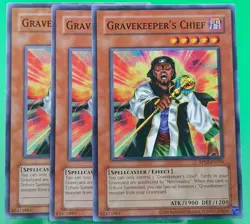 3x Yu-Gi-Oh TCG Gravekeeper's Chief RP02-EN076 Unlimited Common Card Played NM - Image 1