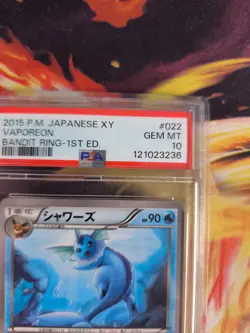 Pokemon Card Vaporeon Aquana Bandit Ring XY 1. Edition 2015 Japanese PSA 10 - Image 4